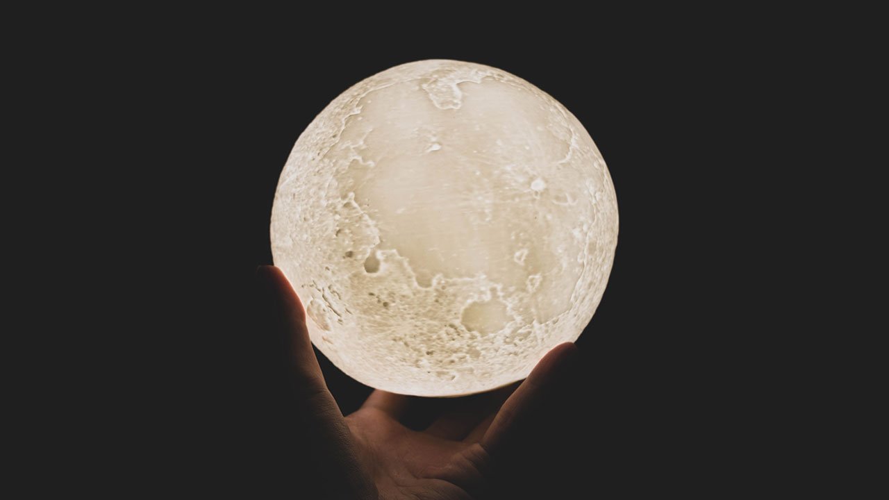 3D Yellow Moon Lamp