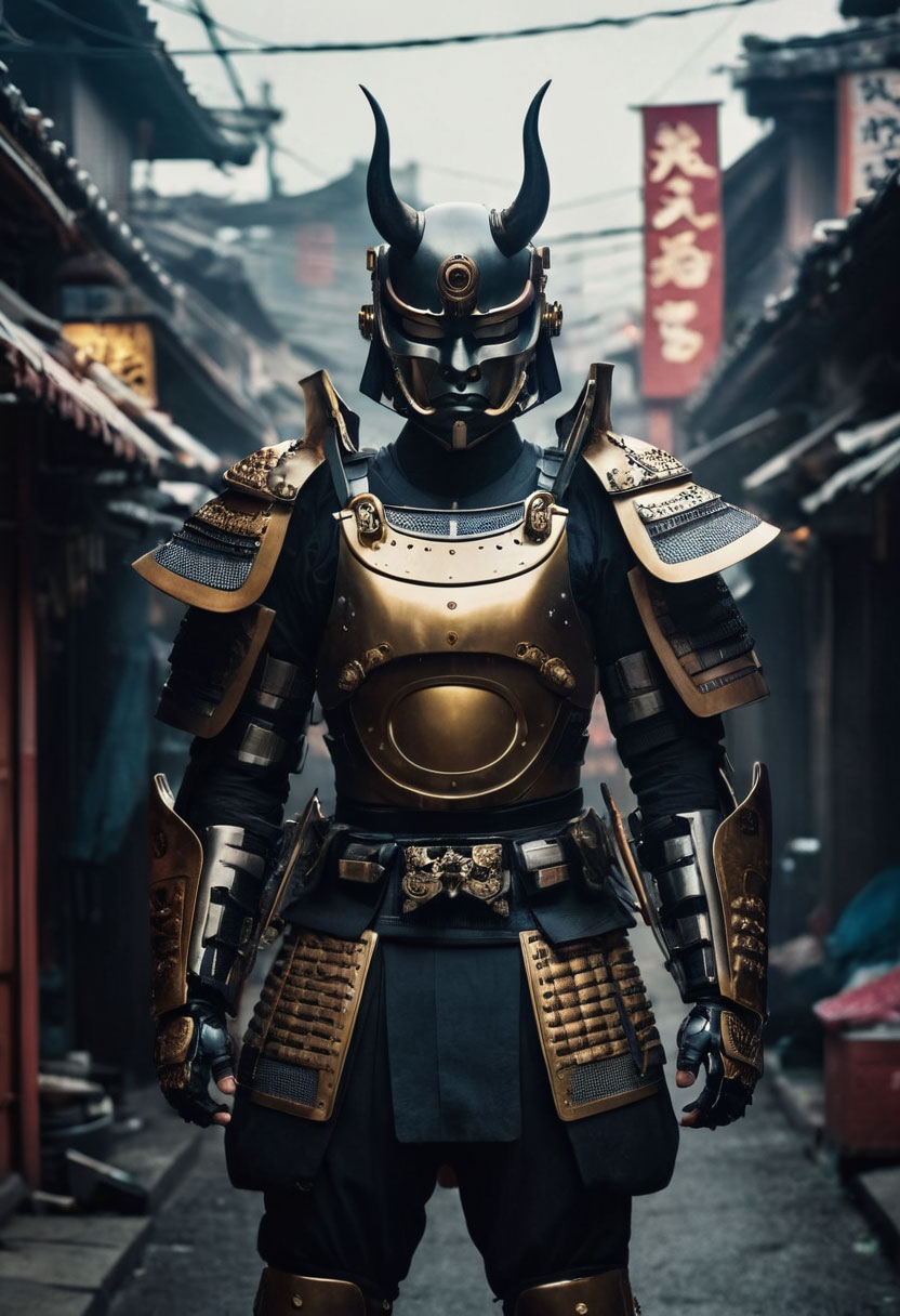 Black Gold Samurai AI Art Naviart - Juggernaut XL