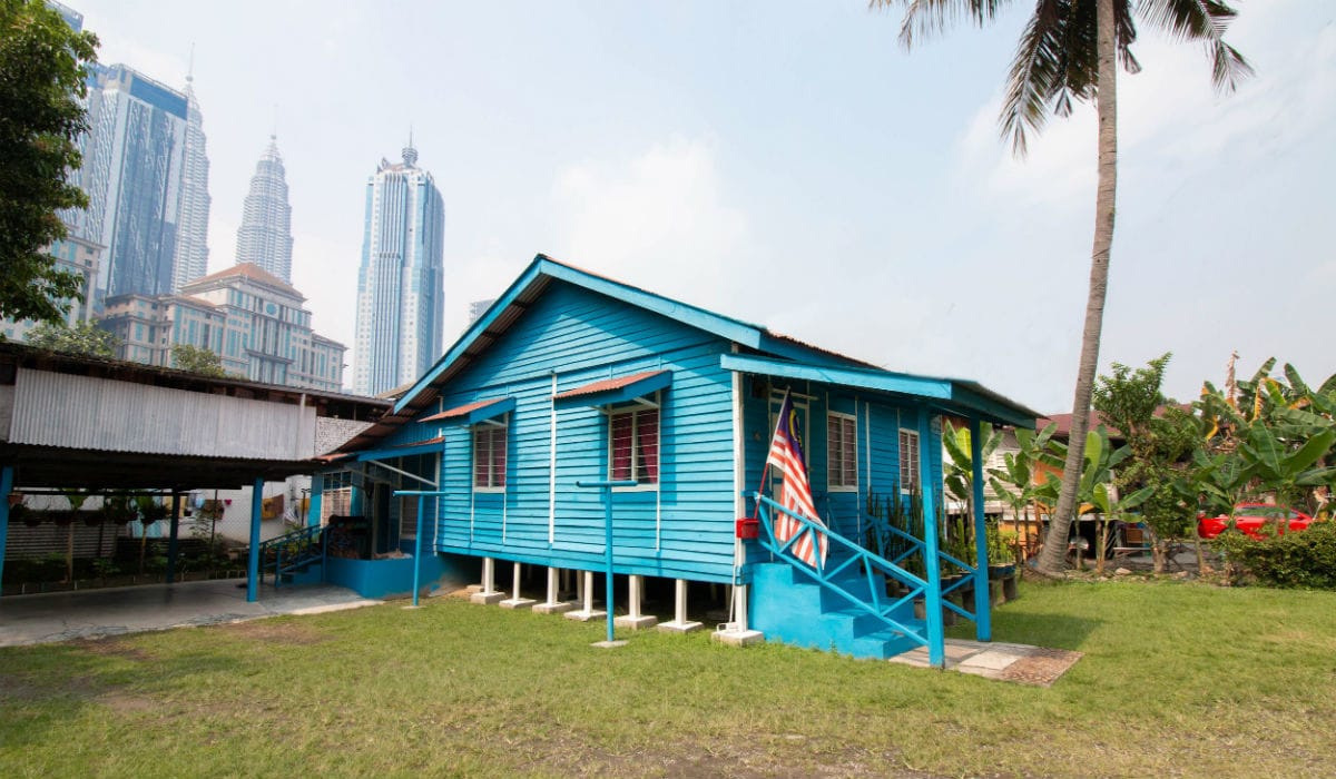 Iconic Wooden Blue House in Kampung Baru - Top Street Photography Locations Kuala Lumpur