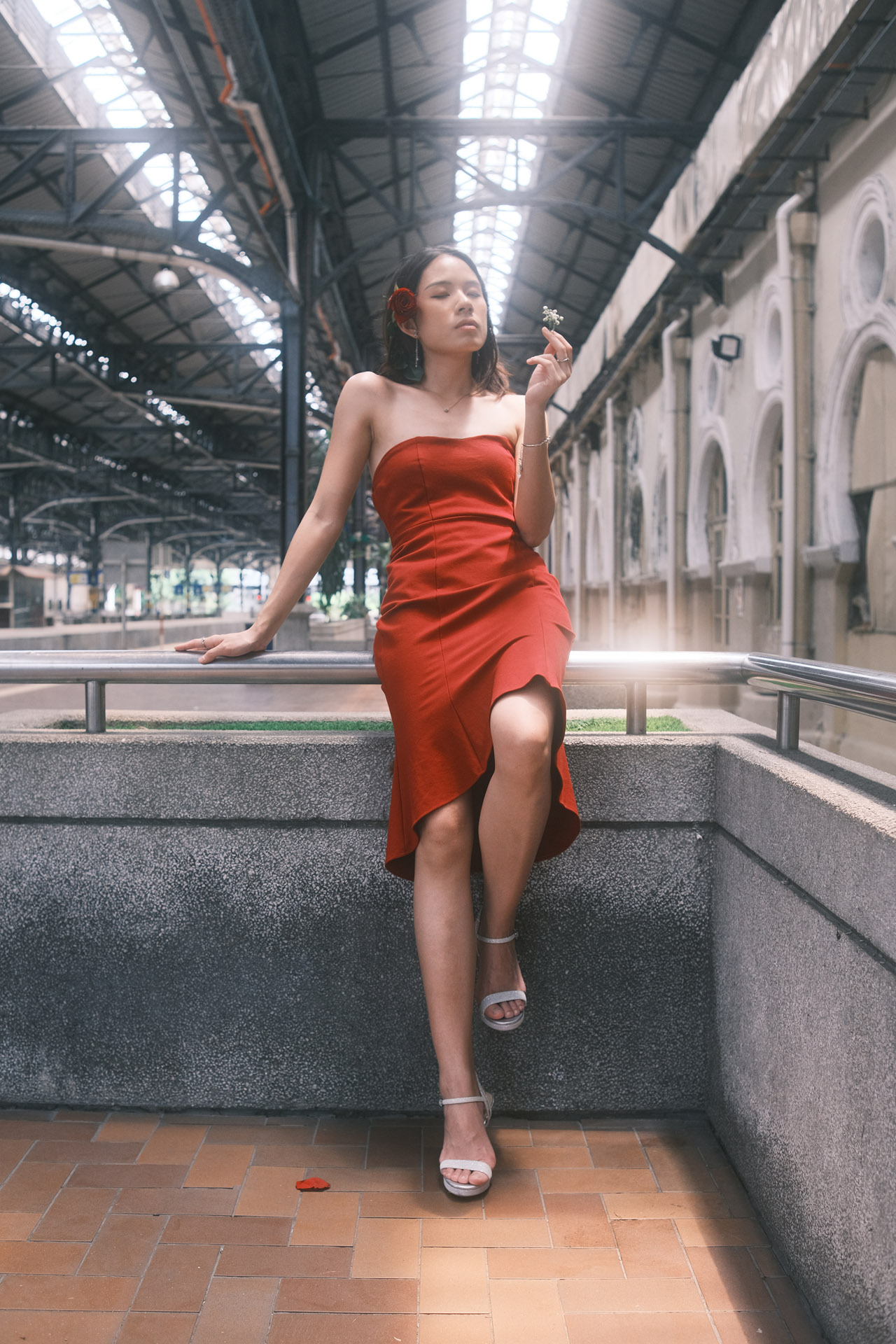 Portrait of a beautiful girl holding a red rose - Reala Ace Classic Negative Film Simulation Recipe