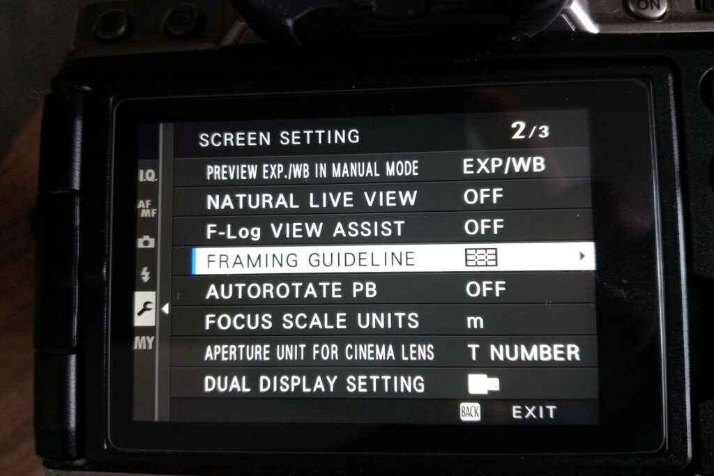 Set Fujifilm Framing Guideline