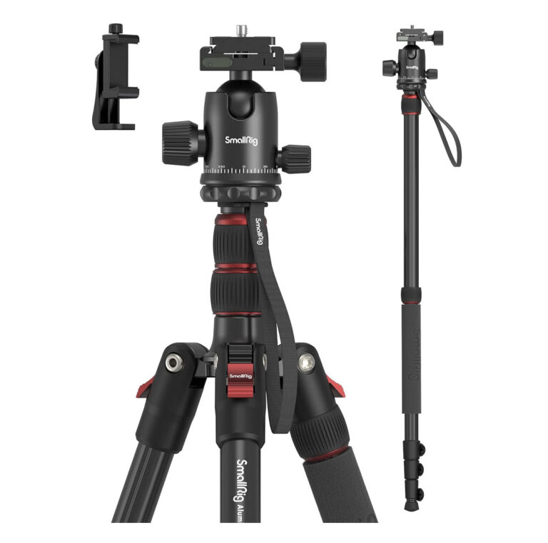 SmallRig CT-10 Camera Tripod, 71" Foldable Aluminum Tripod & Monopod,