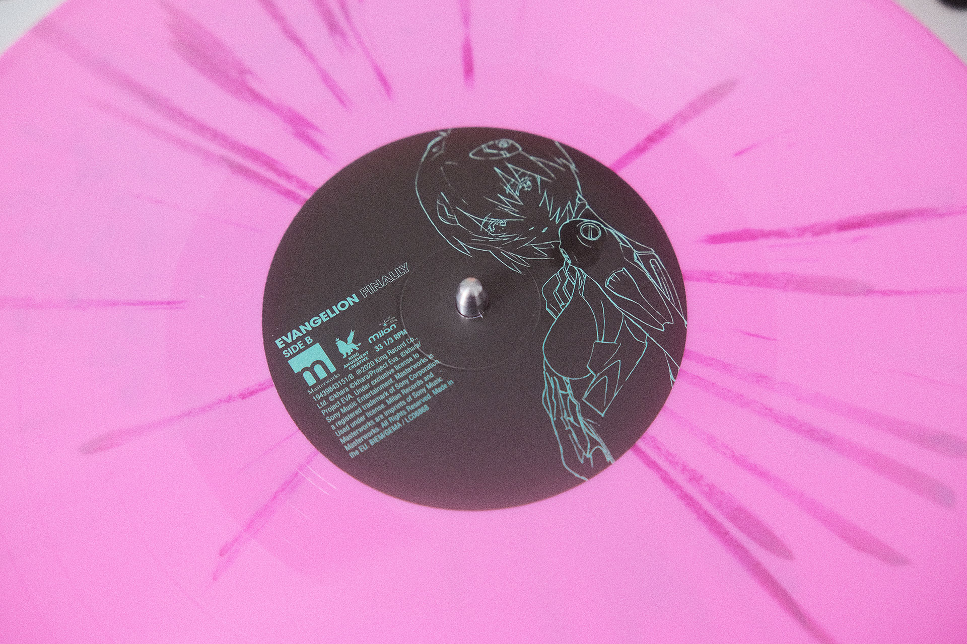 evangelion finally pink splatter vinyl