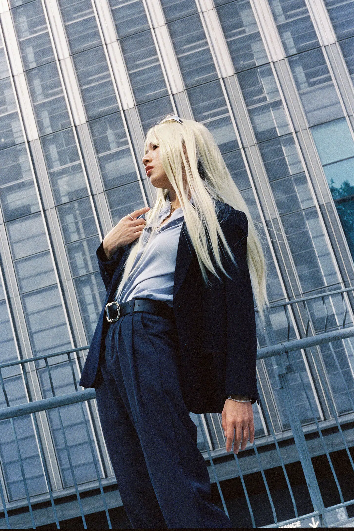 CineStill 800T Film Fashion Shoot With Building Background